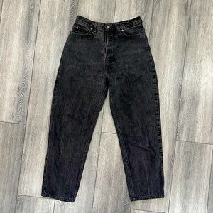 Lands' End Black High Waisted Straight Leg Jeans